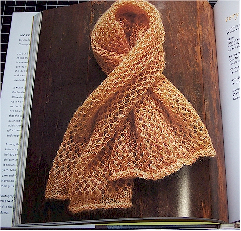 scarf in knitting book